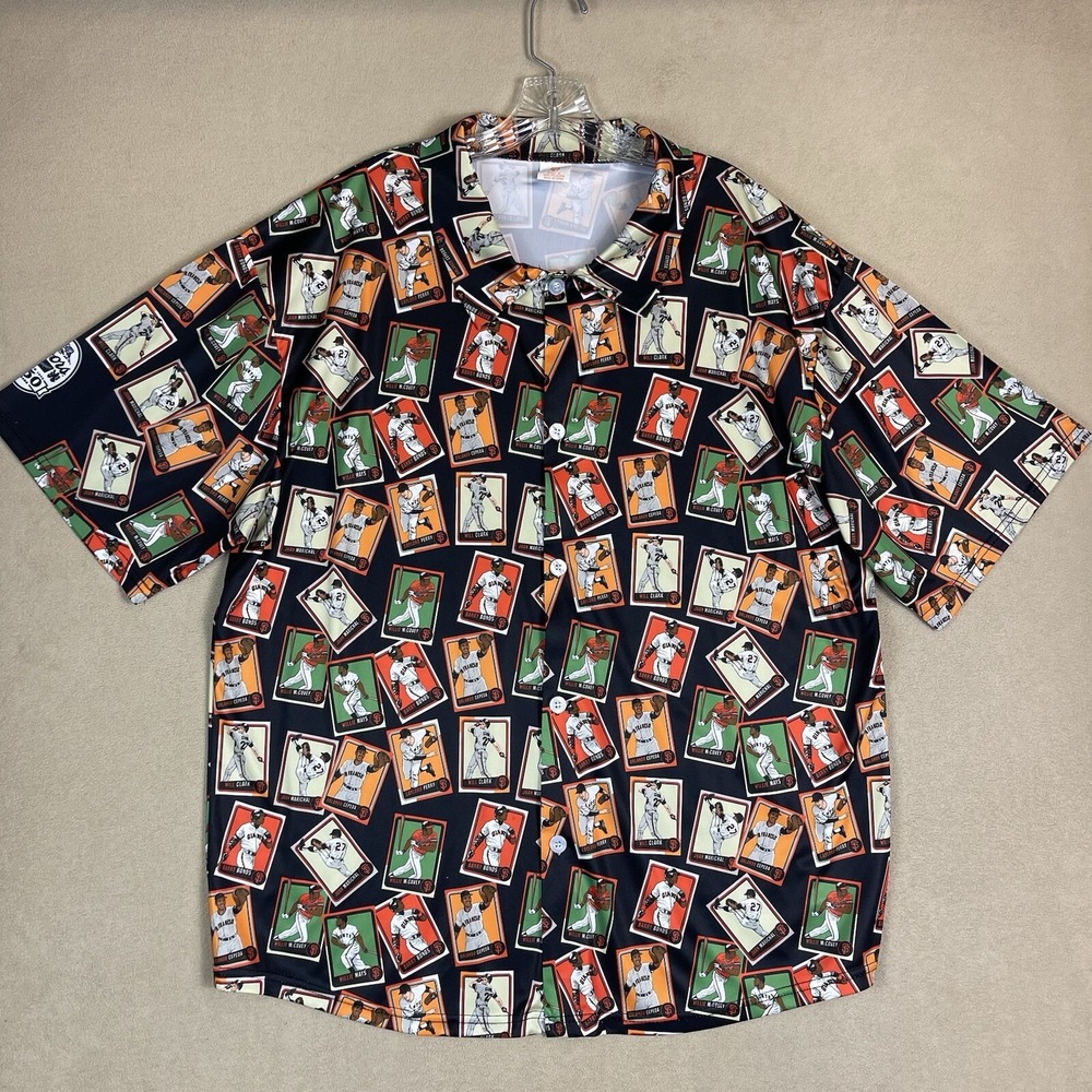 San Francisco‎ Giants Shirt Mens Extra Large Black MLB Performance Button Adult